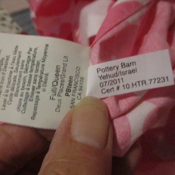 Pottery BARN TEEN Q Duvet cover Pink Chain Flower - Picture 4 of 6